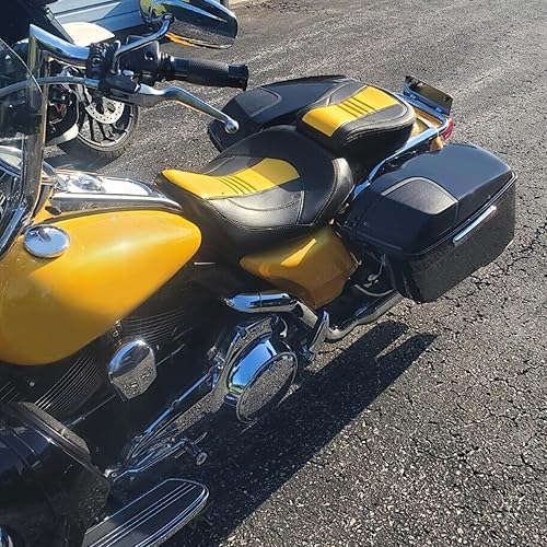 Miniatura 6 de ECOTRIC Alforjas Rígidas Estiradas de 5" con Tapas de Altavoz de 5" x 7" con Rejillas, Alforjas Extendidas Compatibles con Harley Touring Street