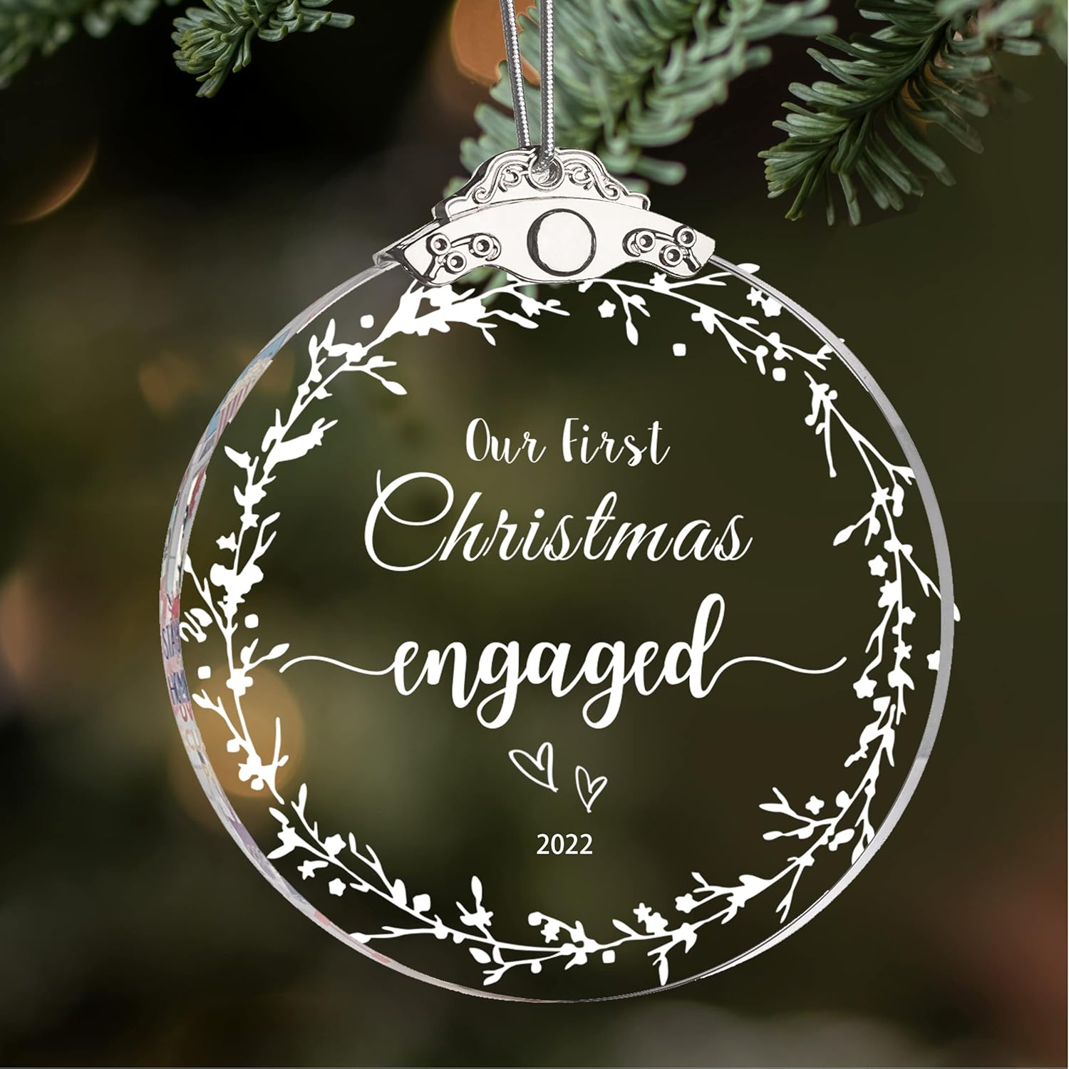 An Irish Christmas Review 2022 Zunon Glass First Christmas Engaged 2022 Wedding Decoration Ornaments  Engagement Newlywed Holiday Keepsake Decor (3' Glass Wreath Engaged 2022) :  Amazon.co.uk: Home & Kitchen