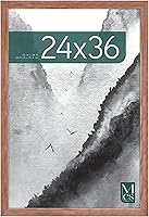Vista 53 de MCS - Marco para póster con estilo de museo, veta de madera blanca, para colgar vertical y horizontal en la pared, marco grande para fotos, pósters