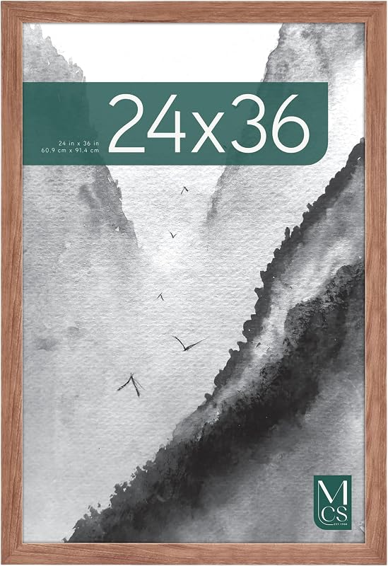 Museum Poster Frame, 24x36, Medium Oak, 1-Pack | Museum Collection Poster Frame For Photos & Art Prints, Hangs Vertical Or Horizontal, 24x36 Inch, Medium Oak Finish, 1-Pack