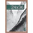 Americanflat 24x36 Poster Frame with Polished Plexiglass - Epic Collection - Gallery Wall Frames with Engineered Wood - Wide Photo Frame for Wall Display - Natural Oak