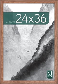 MCS Museum Poster Frame 24x36 Medium Oak, Vertical & Horizontal Wall Hanging Large Picture Frame for Photos, Posters & Art Prints 1-Pack