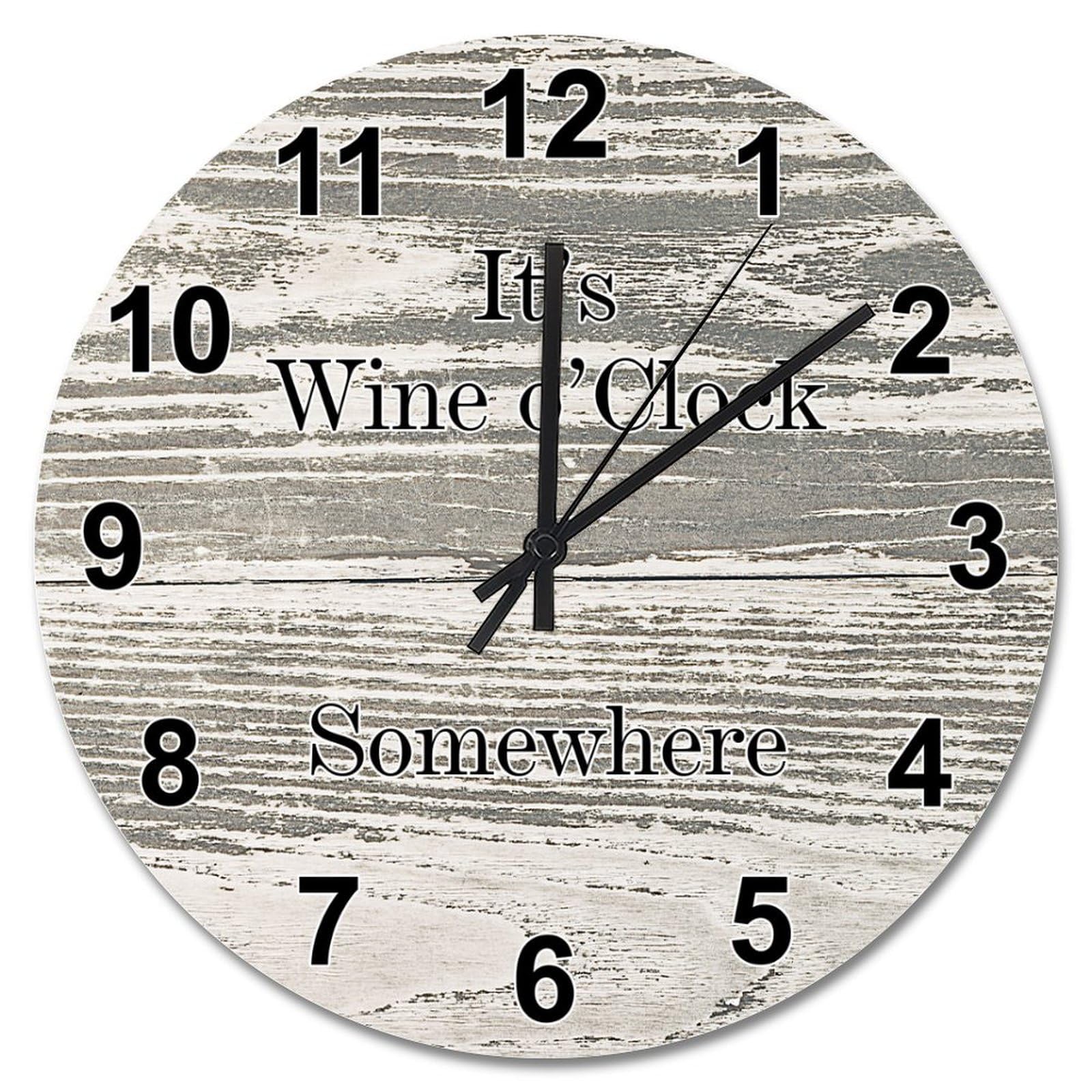 Horloge murale en bois silencieuse 38 cm - Pendule rustique vintage pour bureau
