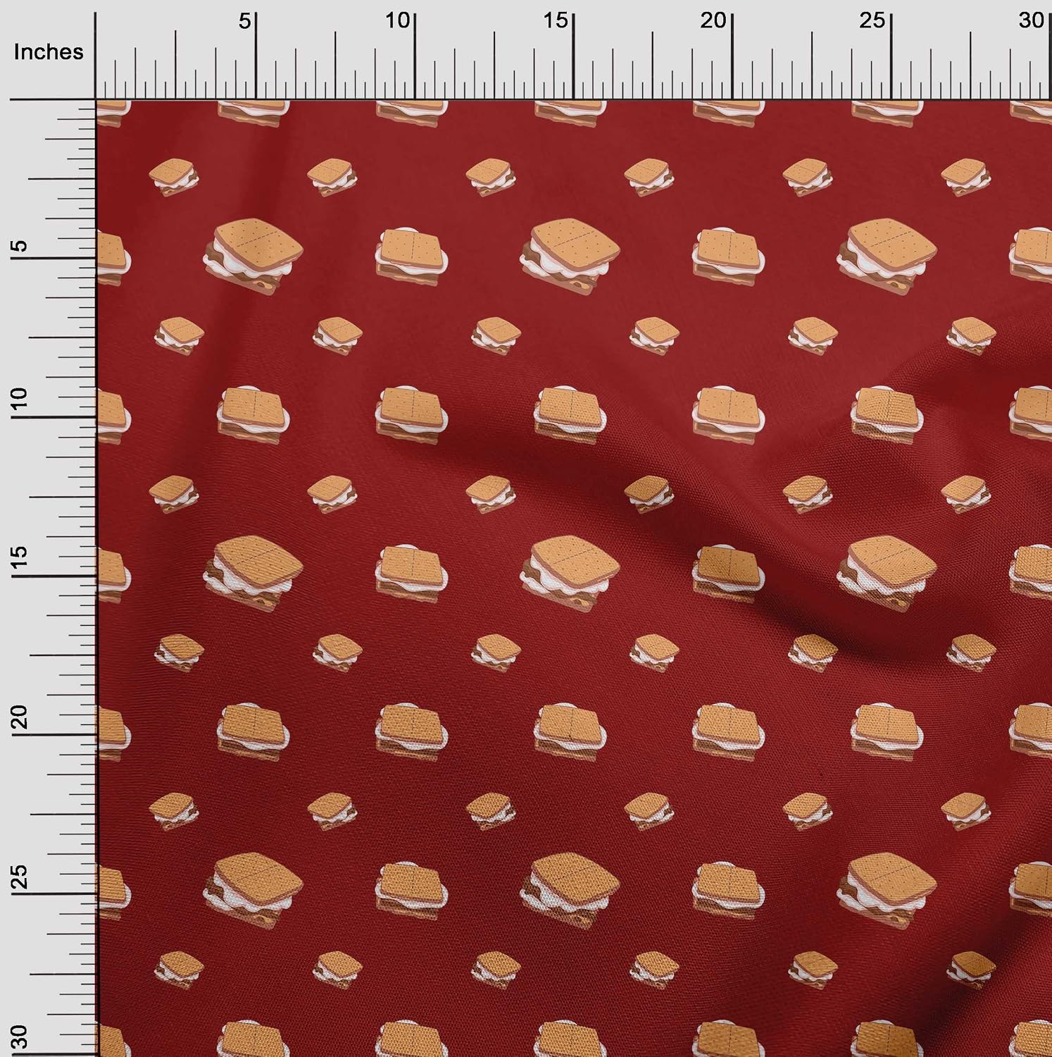 oneOone Georgette Viscose Maroon Fabric Food Craft Projects Decor Fabric Printed By The Yard 42 Inch Wide