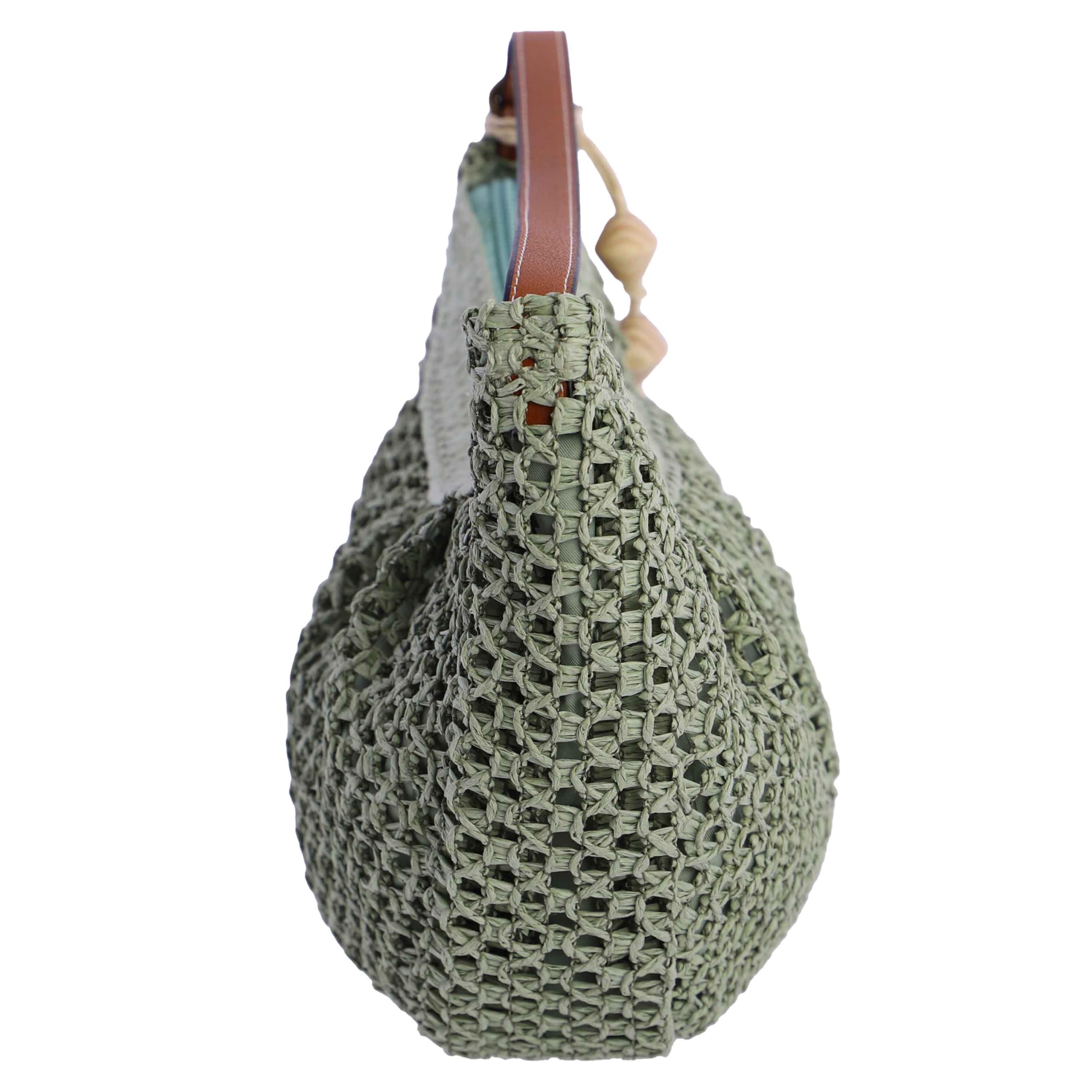 AMICHI - Bolso bandolera mujer de rafia - Bolso playa mujer mimbre con correa ajustable - Bolsa playa para mujer, Mojácar