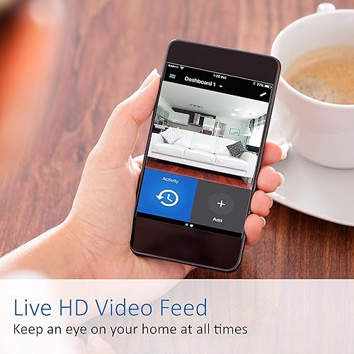 Miniatura 2 de Momentum Cámara de seguridad inalámbrica HD para interiores con audio de 2 vías, visión nocturna, monitor de mascotas para iOS y Android (paquete de