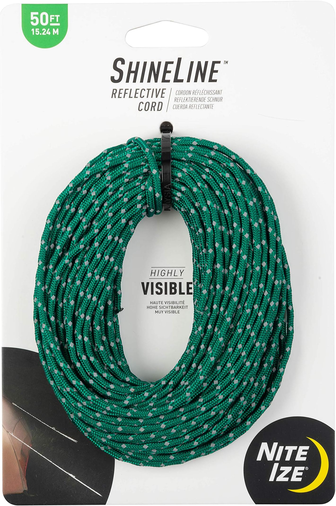 Nite Ize Unisex's Reflective Rope, Green, 50 ft