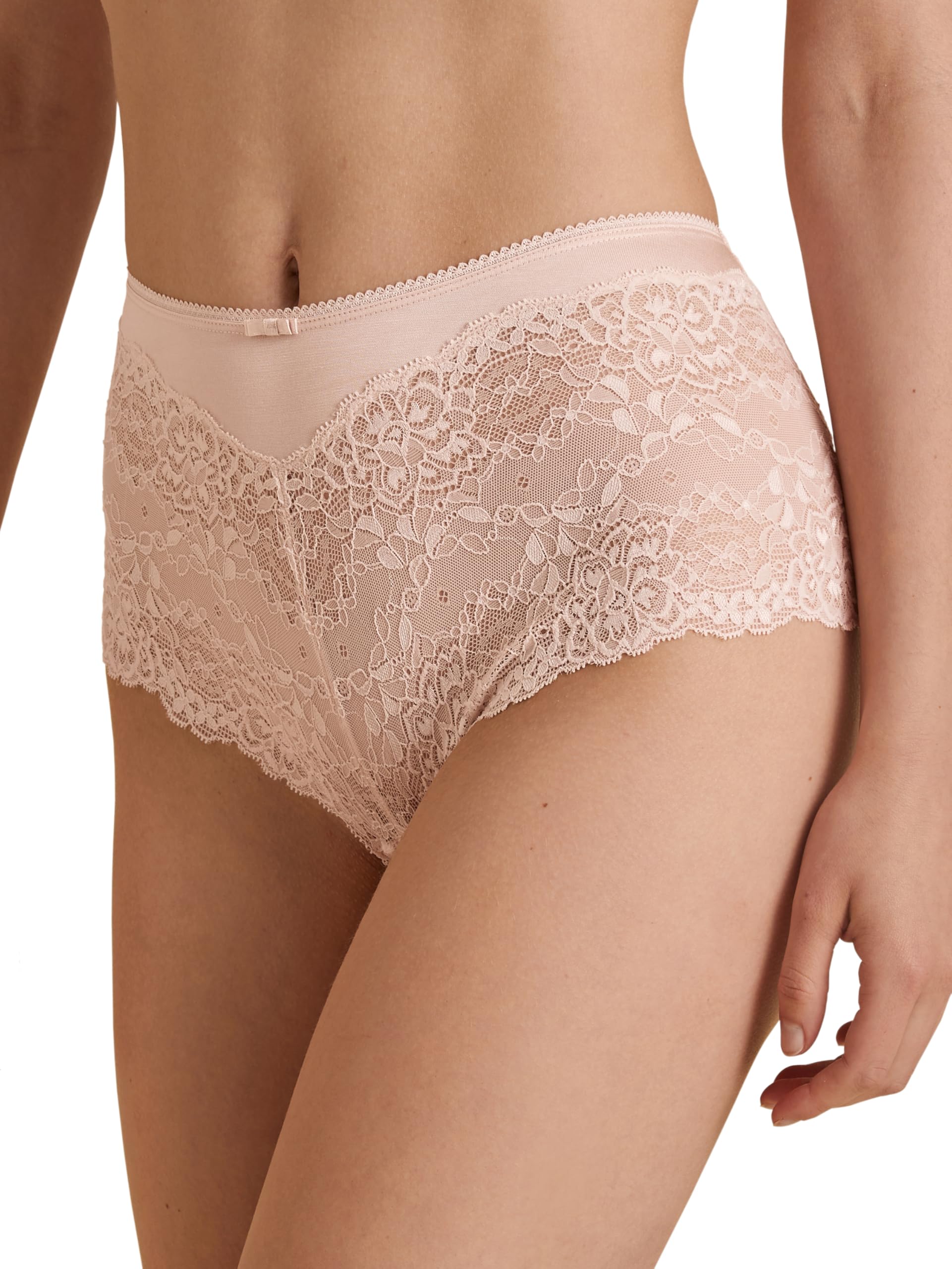 CALIDA Sensual Secrets Women's Regular Cut Panty with Delicate Slightly Transparent Lace, Lace Parfait Pink, 40-42