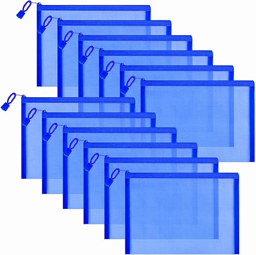 12 bolsas de malla de nailon con cremallera, bolsas de malla para cosméticos, bolsas de maquillaje, estuche de lápices, bolsas de viaje multiusos