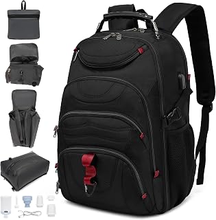 Vacuum Seal Backpack for Travel with Pump, 55L Large Bag with Zipper‑Off Detachable Vacuum Compression Bag Waterproof Carry On Large Travel Bag for Airline，Bags and Backpack Used Independently
