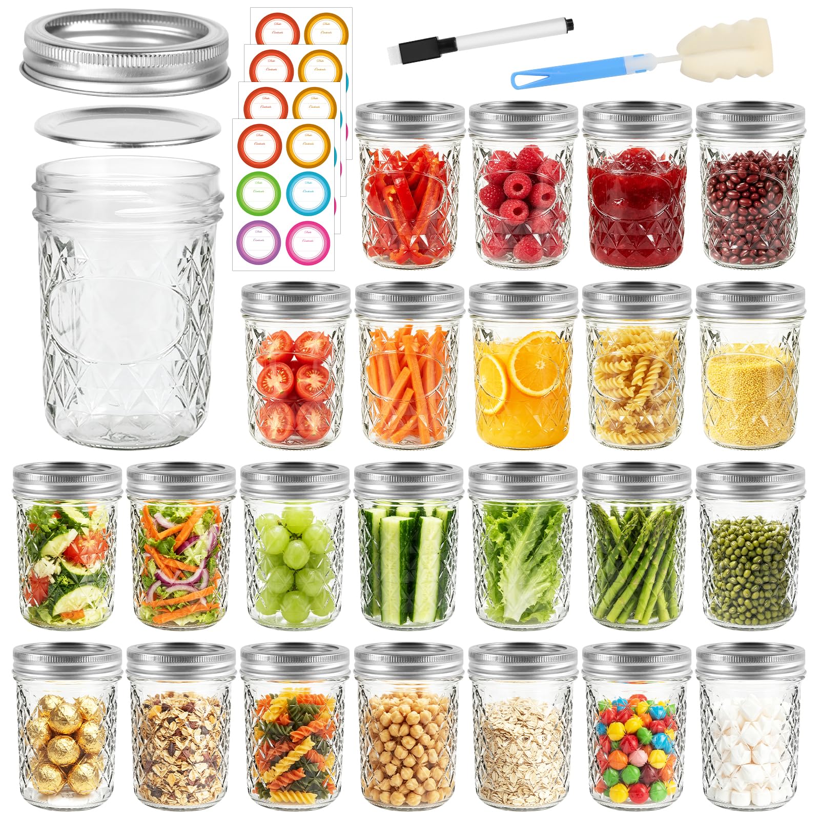 8 oz Mason Jars 24 Pack Jaisie.W