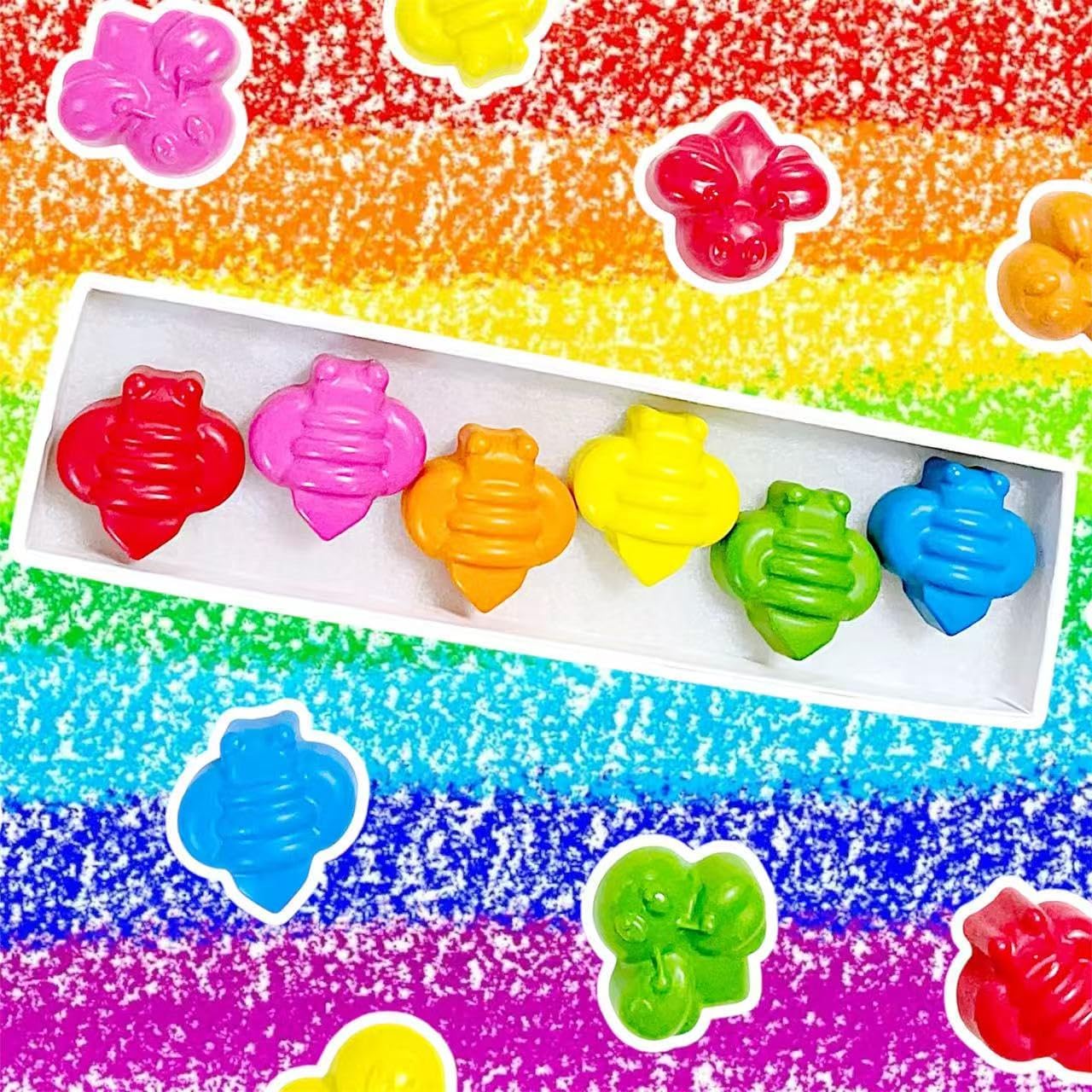 7 Sets Bee shaped Crayons, Shaped Crayons,Bulk Crayon Set, School Supplies Gift for Kids, Christmas & Birthday Gift,Kids Party Favor