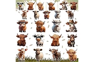 24 Pcs Highland Cow Ornaments for Tree
