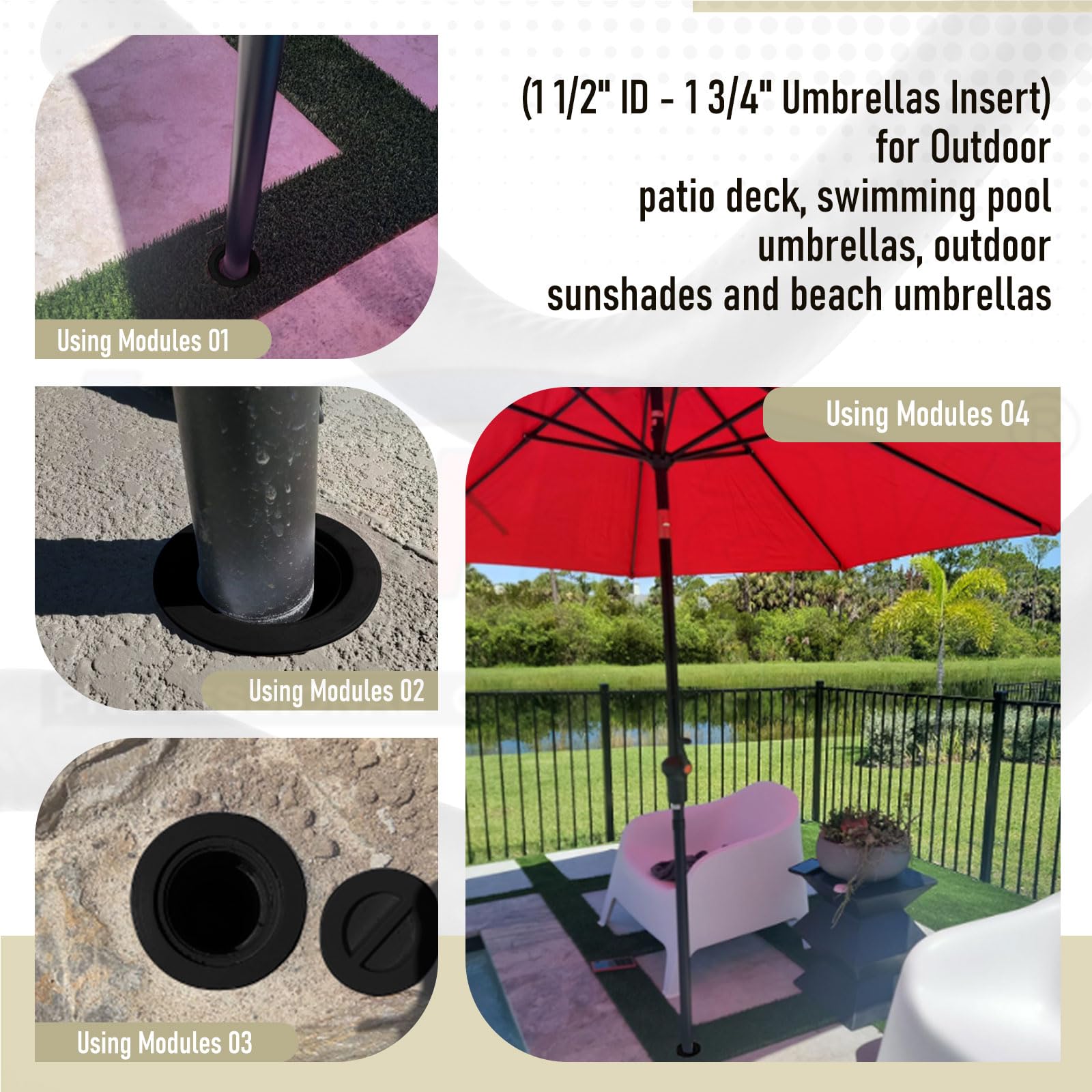 Amazon.com : Karbay 4 Pcs Pool Umbrella Stabilizer Adapter