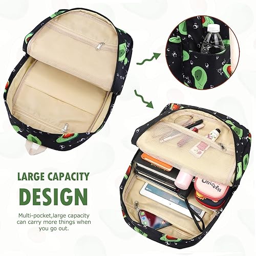 Miniatura 2 de Juego de mochila de girasol 3 en 1 para niños, mochila para laptop, bolsa de almuerzo, estuche para lápices, regalo para adolescentes y mujeres,