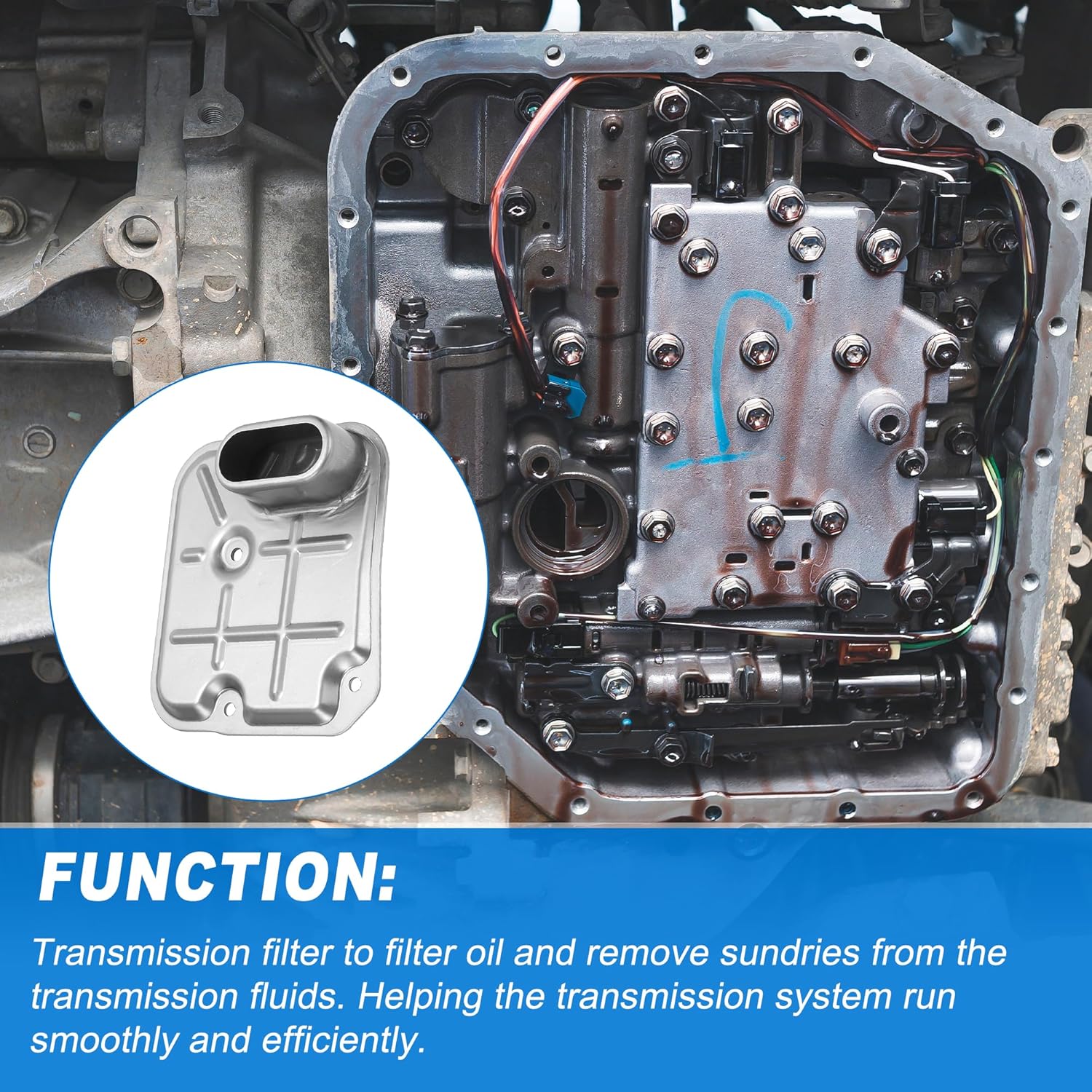 ACROPIX A44DE Automatic Transmission Filter Kit CVT Oil Cooler Filter Oil Pan Gasket Kit Fit for Suzuki Grand Vitara Base 2012 No.2657065D10 - Pack of 2