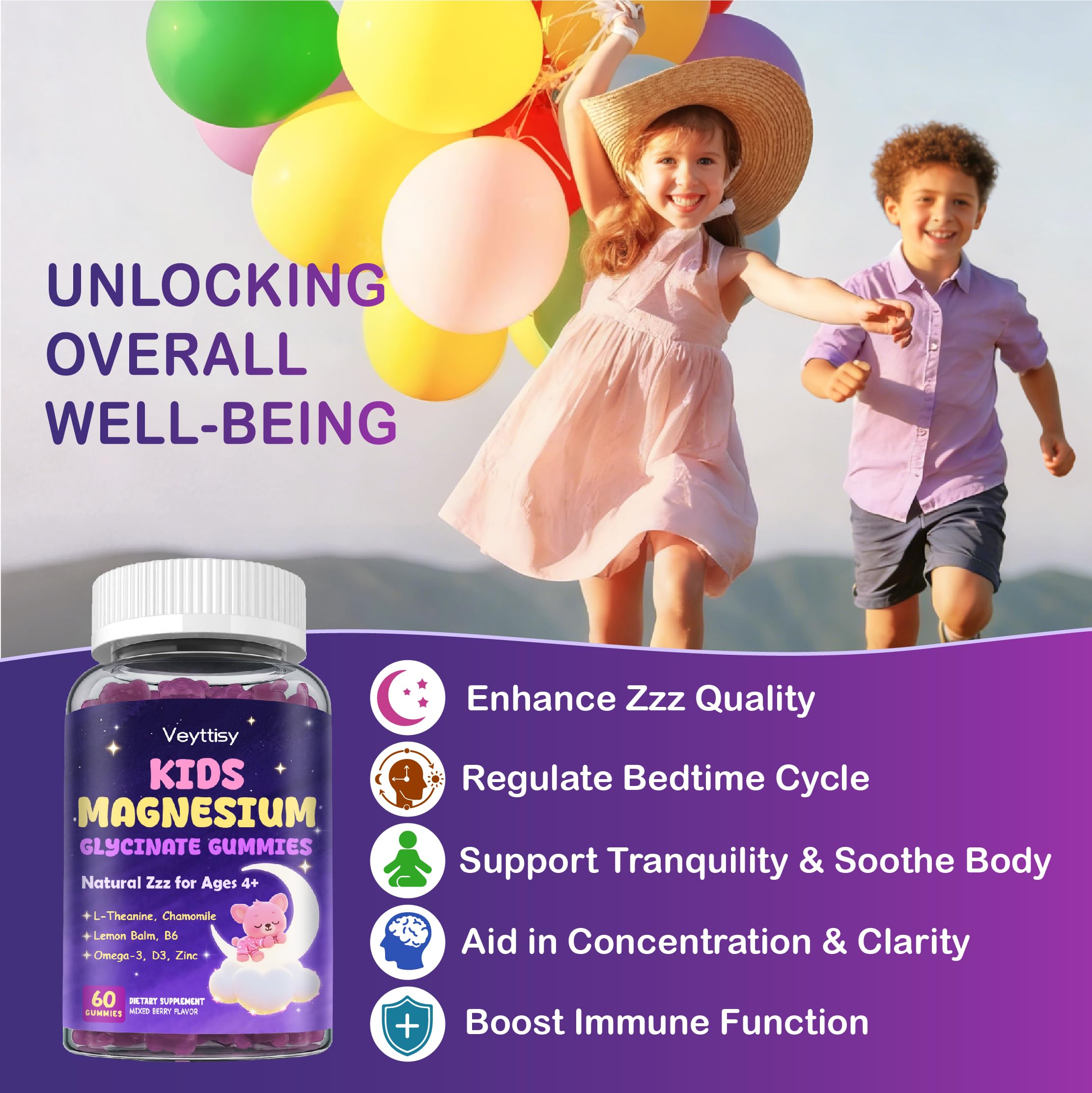 Sugar Free Magnesium Glycinate Gummies for Kids 4+ — Amazon image 6