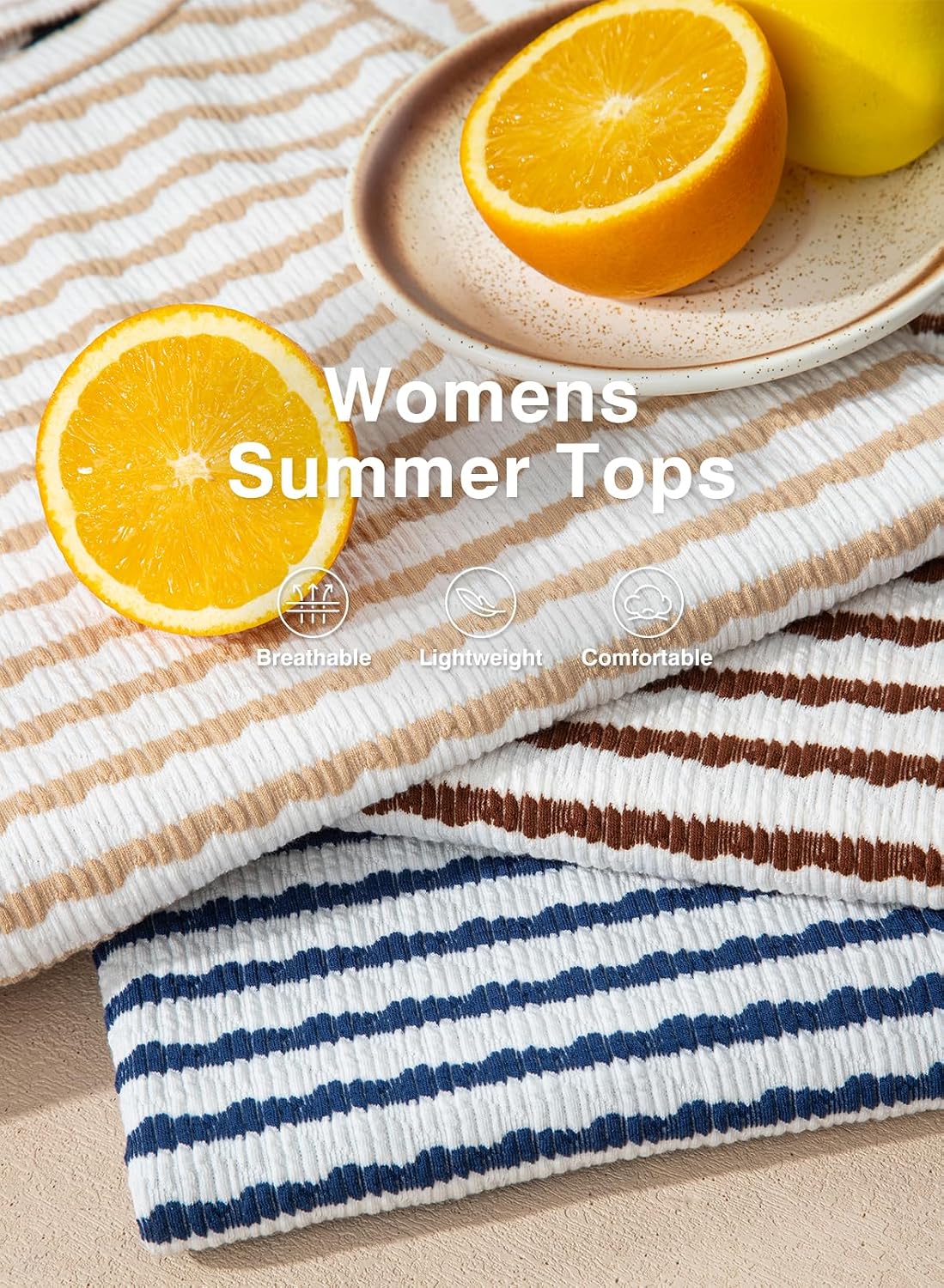 Dokotoo Womens Summer Tops Oversized Tshirts for Women Striped Color Block Short Sleeve T Shirts Crewneck Casual Tee Blouses
