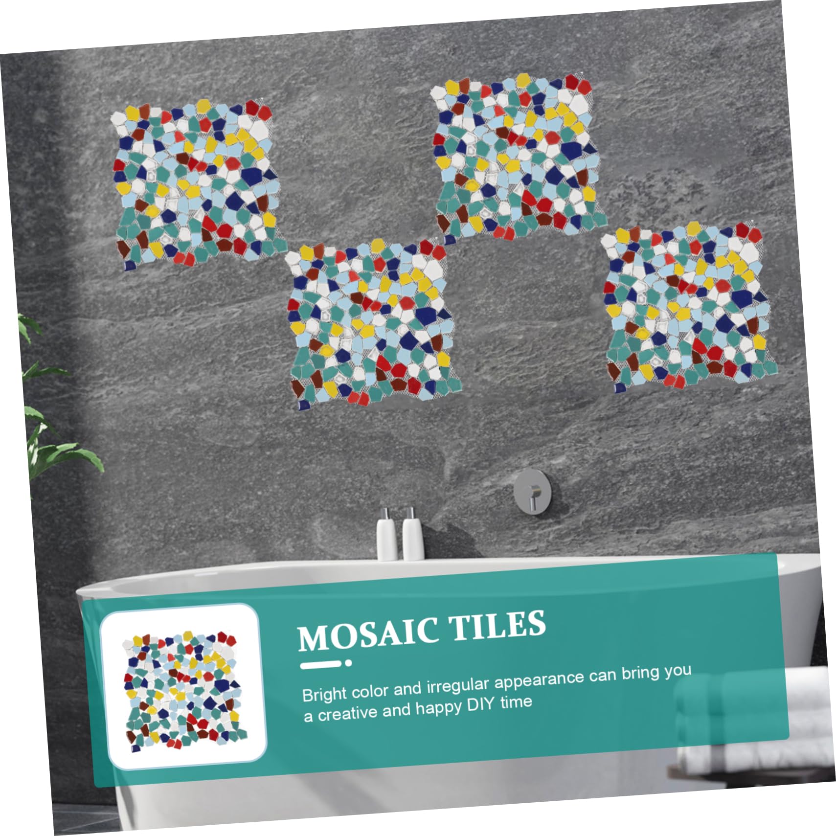 Piezas de Mosaico de Cerámica Irregulares para Manualidades, Material Seguro, Bordes Uniformes, Adecuado para Jardín y Hogar