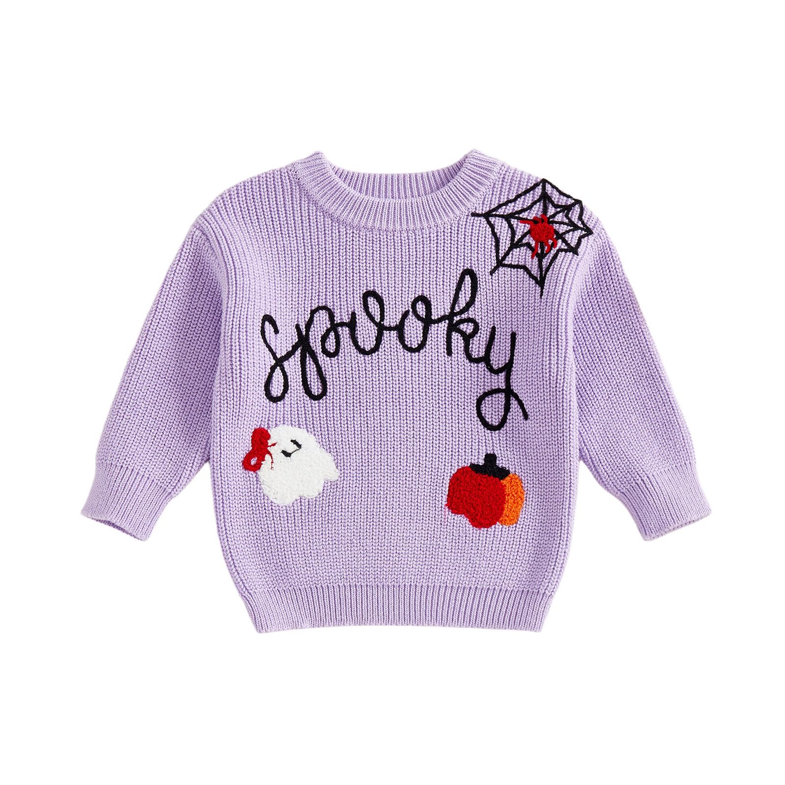 LSFYSZD Toddler Baby Girls Boys Halloween Pumpkin Sweaters Long Sleeve Crew Neck Winter Warm Knitwear Pullover Jumpers Top — view 144