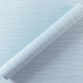 Baketron Light Blue Striped Wallpaper Modern 3D Embossed Wallpaper Metallic Sky Blue Glitter Textured for Bedroom Adults Teenager Living Room Lounge Hallway Hall
