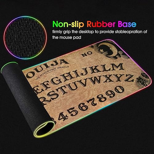 Vista 89 de Alfombrilla de mouse RGB para juegos con posavasos para café, alfombrilla de mouse LED grande XXL, base de goma antideslizante, alfombrilla de mouse