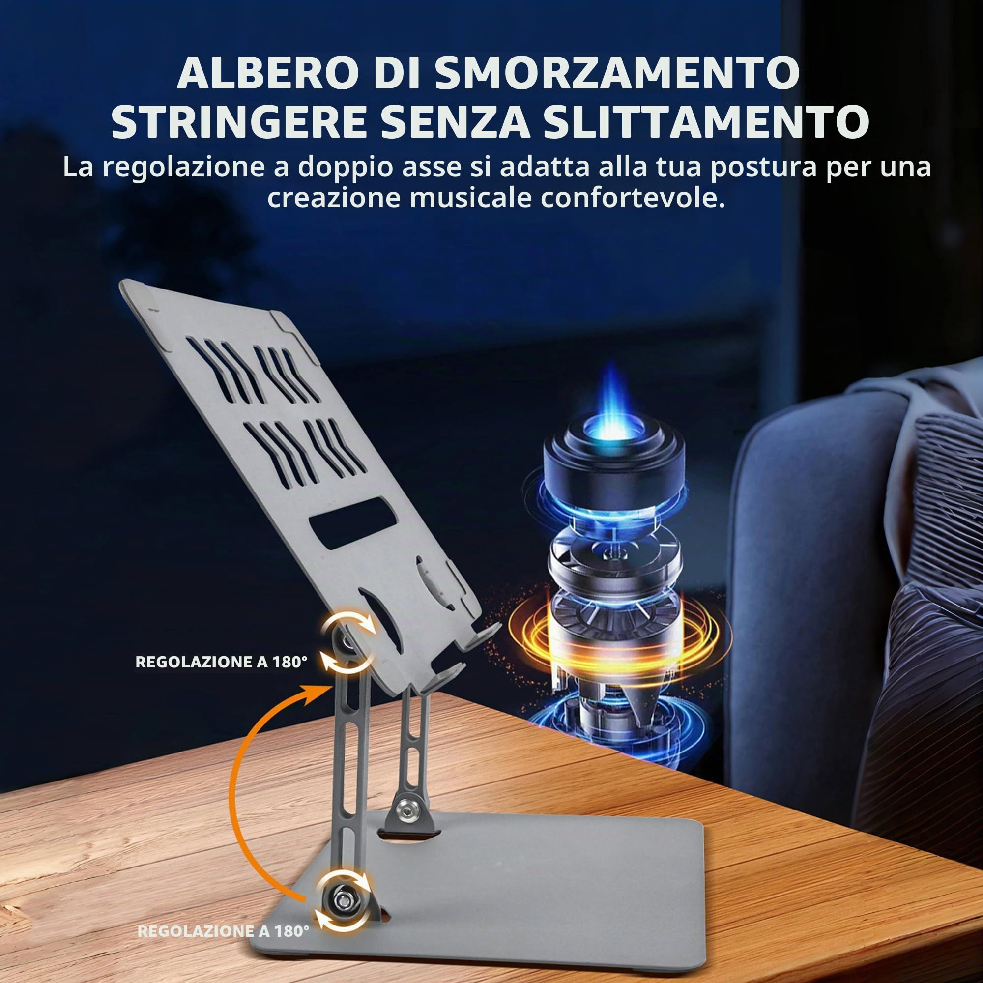 Musiin Home Studio - Piccolo supporto per mixer da scrivania, in alluminio, pieghevole, portatile, per dissipazione del calore, compatibile con Nektar Panorama CS12, Rode RODECaster Pro II, Tascam