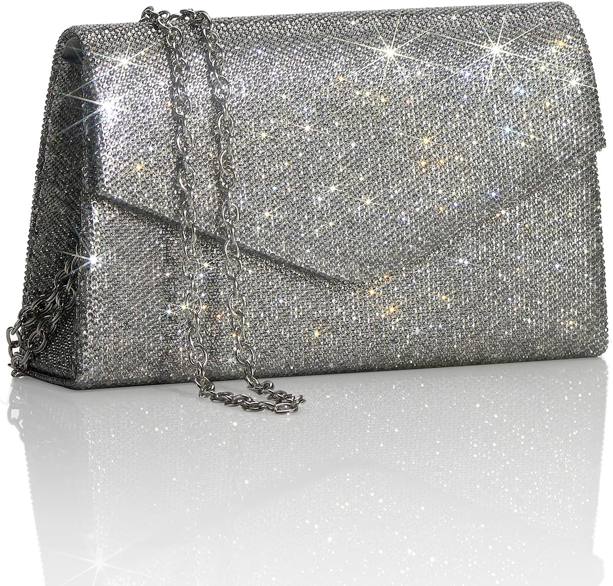 Women’s Sparkly Evening Bags Glitter Rhinestone Clutch Purse for Party Prom Wedding