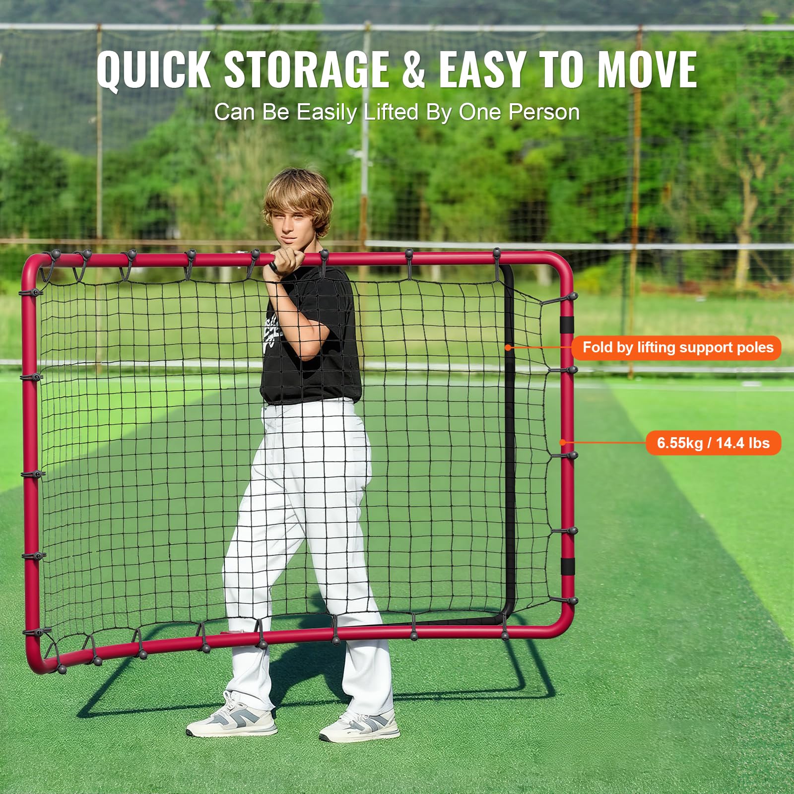 VEVOR Filet de Rebond pour Baseball et Softball, 914 x 1372 mm, Filet de Lancement de Baseball à 3 Voies, entraîneur de rebondissement de Lanceur de Baseball, pour la Pratique du Terrain et du Lancer