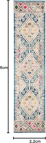 Vista 288 de Safavieh Madison Collection MAD418F - Alfombra de área con diamantes, Polipropileno, Azul Oscuro/Amarillo