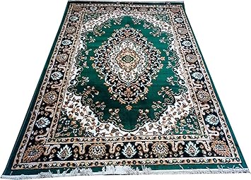Sifa Carpet Polyster Floral Carpet 6x8 Feet Green Color