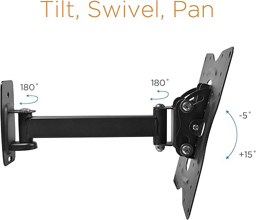 Miniatura 3 de Ematic - Soporte de pared para TV, de 10 a 49 pulgadas, soporte de pared universal para TV de 10 a 49 pulgadas, incluye cable HDMI EMW3301, negro,