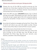 Vista 2 de Tres nuevas tarjetas SIM prepagadas para Europa (Reino Unido tres) 30 GB Datos ilimitados Minutos/Textos para 30 días con itinerancia/uso gratuito