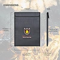 Vista 6 de ExpertPower Bolsa de seguridad para archivos de oficina Bolsa ignífuga y resistente al agua para documentos y soporte para sobres