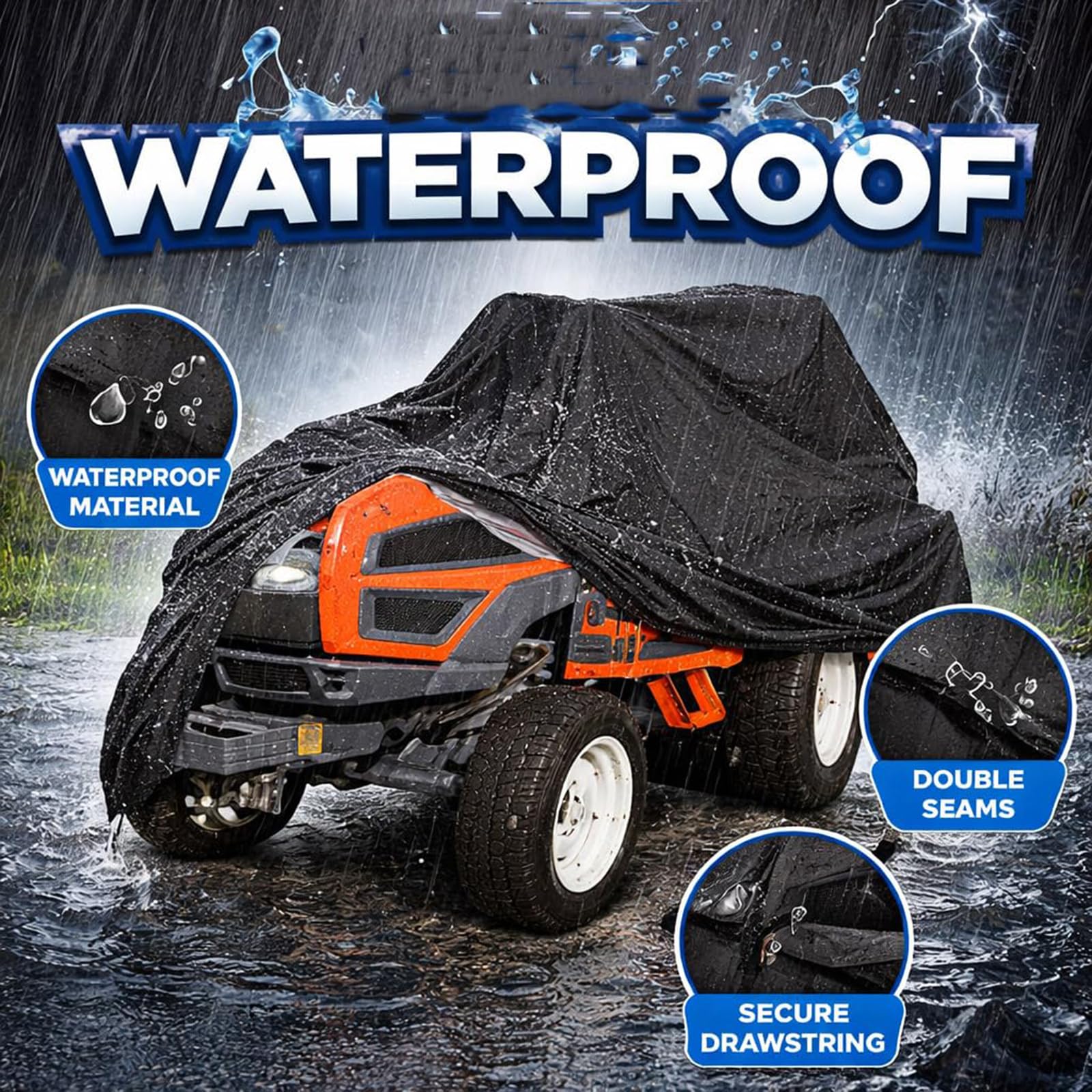 Copertura Tosaerba per Mountfield 1538M-SD 2021–2026 | Antipolvere Antipioggia Resistente ai Raggi UV Protezione da Esterno con Bordo Elastico