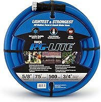Vista 12 de AG-LITE BSAL58100 - Manguera de jardín de goma para agua caliente/fría de 5/8 pulgadas x 100 pies, 100% goma, ultraligera, súper fuerte, 500 PSI