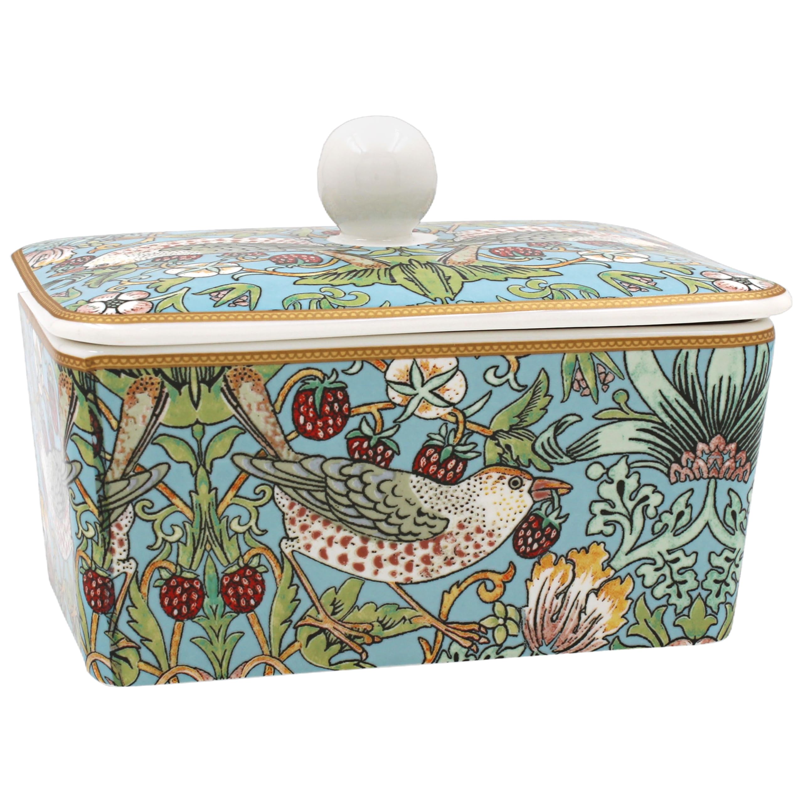 The Leonardo Collection William Morris Strawberry Thief Butter Dish – Dishwasher