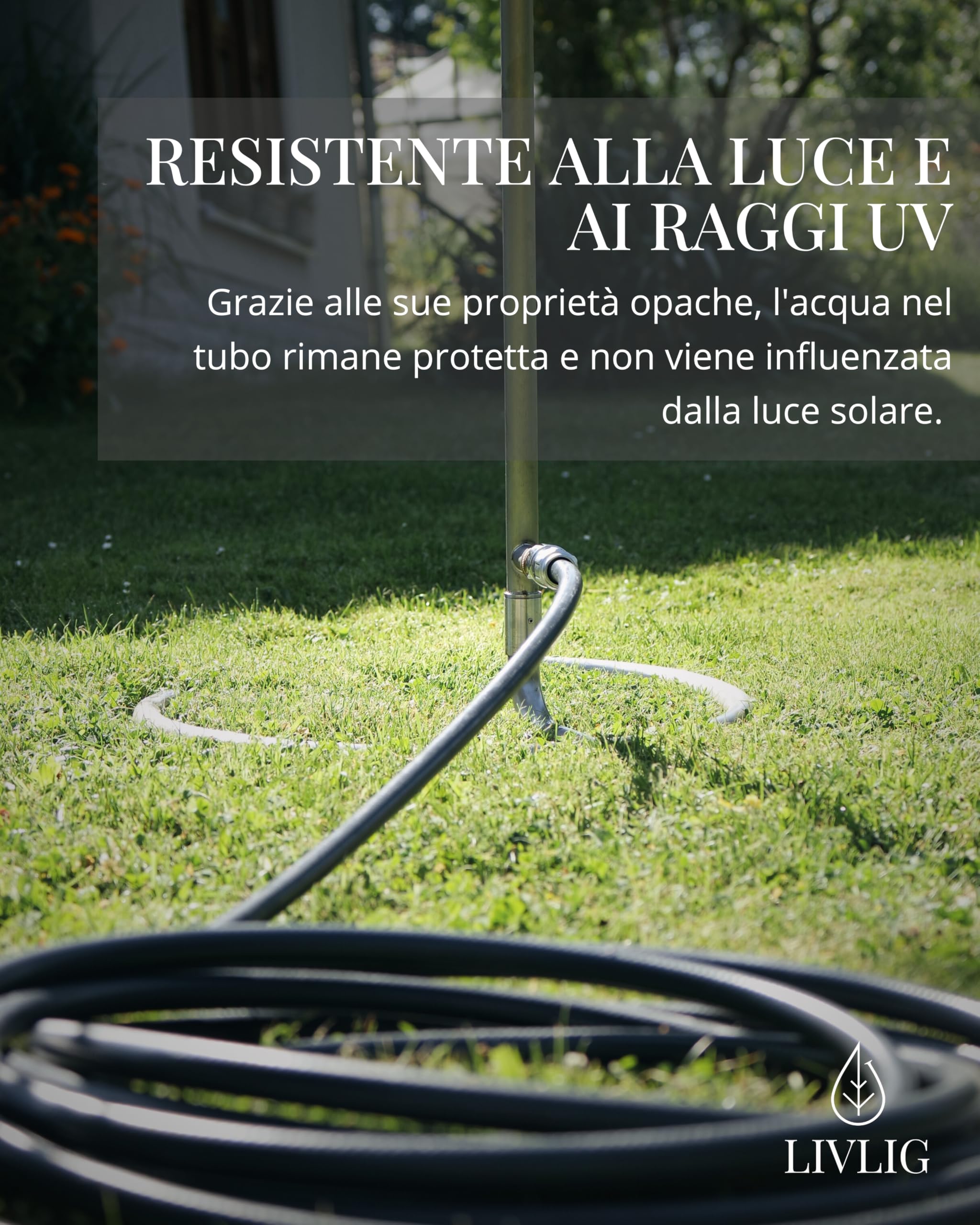 LIVLIG Tubo per Acqua 10 m 1/2 Pollice con raccordi, Tubo per Acqua Dolce per Campeggio, Cucina all'aperto o riempimento della Piscina, Tubo per Uso nel Settore dell'Acqua Potabile, Antracite
