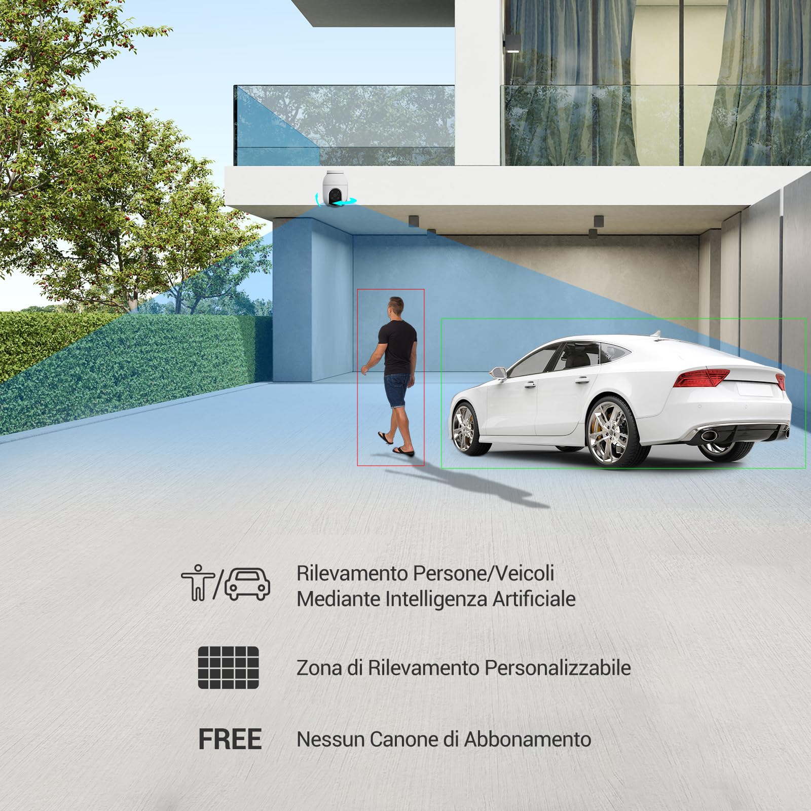 EZVIZ Pacchetto composto da Telecamera WiFi Esterno C8c 2K+ e CB8 Lite 4G Telecamera Esterno Senza Fili a Batteria con Pannello Solare