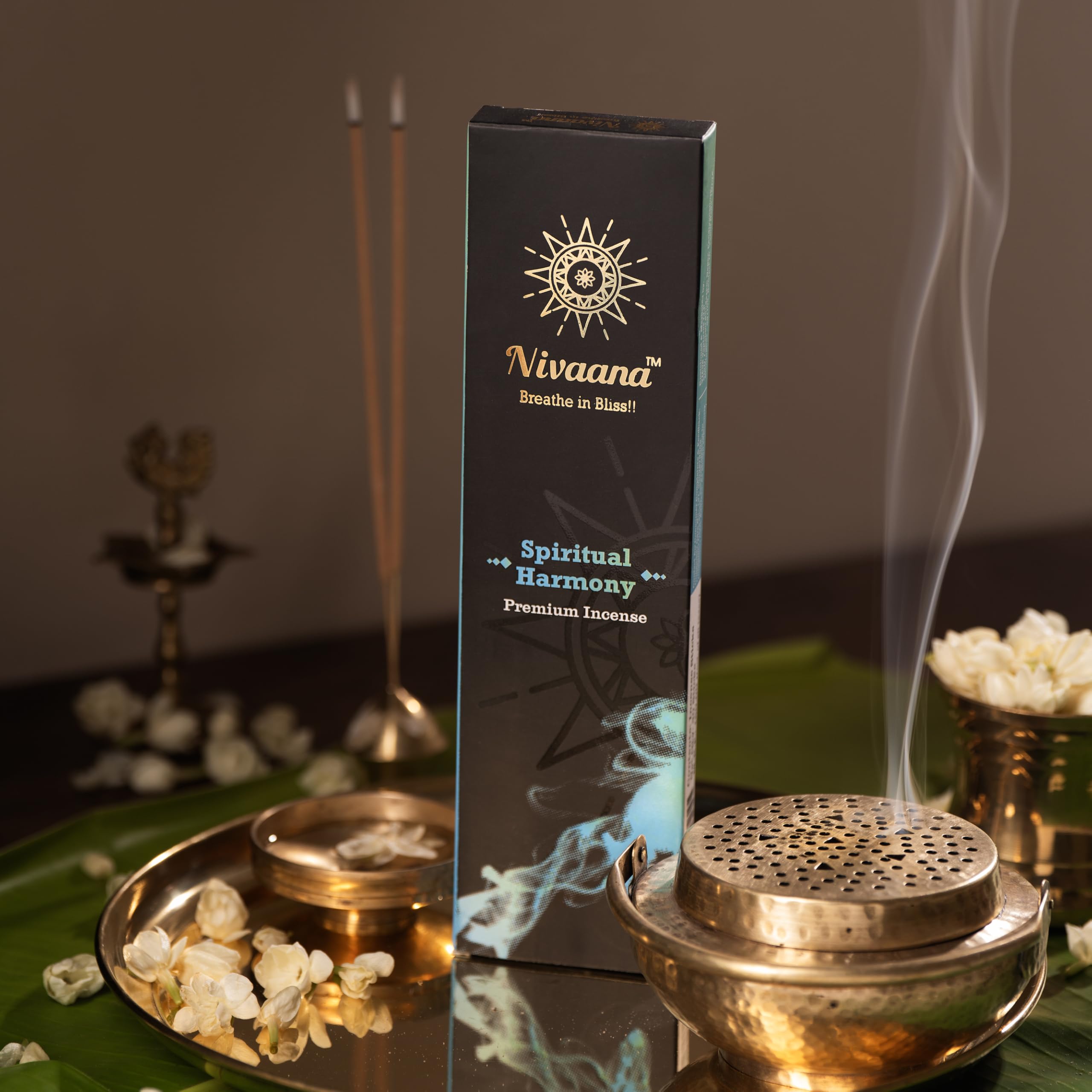 Nivaana Spiritual Harmony Premium Incense Sticks, Natural Fragrance with Sandalwood, Frankincense, Myrrh, Rose and Patchouli Oil Blends, 30 Sticks-image-4