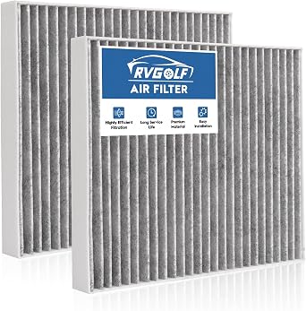 2-Pcs Cabin Air Filter With Activated Carbon for 2011-2019 Explorer, 2009-2019 Flex, 2009-2019 Taurus, 2010-2016 MKS, 2010-2019 MKT Car Replacement for CF11176 Automotive Accessories
