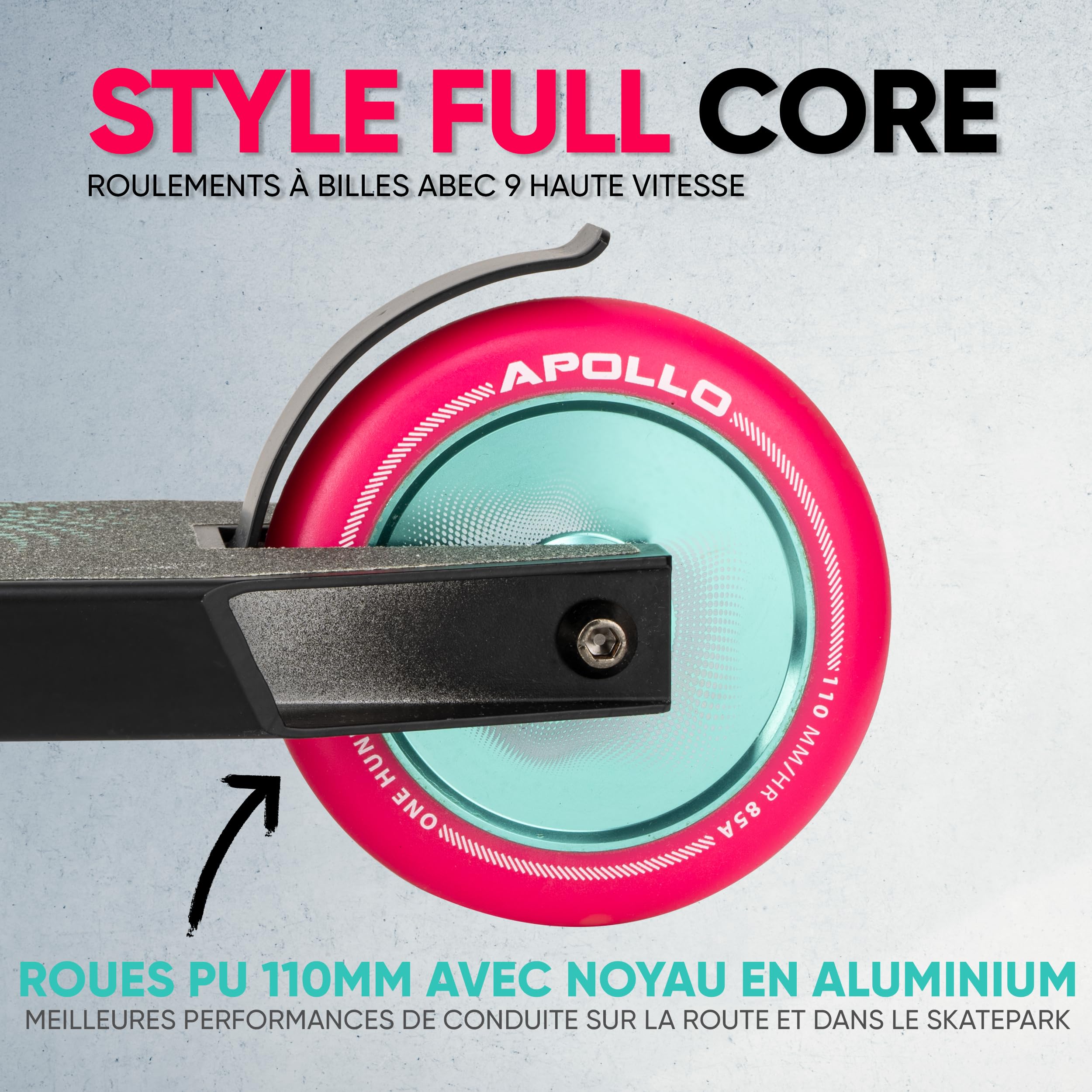 Apollo Stunt Scooter - Eagle, Trottinette de Cascade Professionnelle anodisée, Trottinette pour Enfants avec roulements ABEC 9, Roues de 110mm