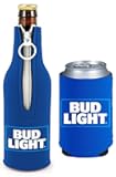 Licensed Beer Coolie Insulator Sleeve Holder Huggie Can & Bottle Set (Bud Light Logo)