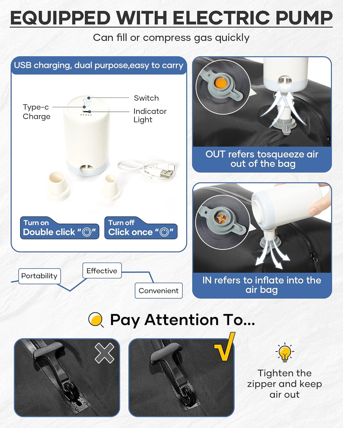 Vacuum Backpack Travel With Pump,Mochila De Viaje Compresion Al Vacio,Large Carry On Vacpack Backpacks For Women Men,Personal Item Travel Backpack With Vacuum System,Black - Image 4