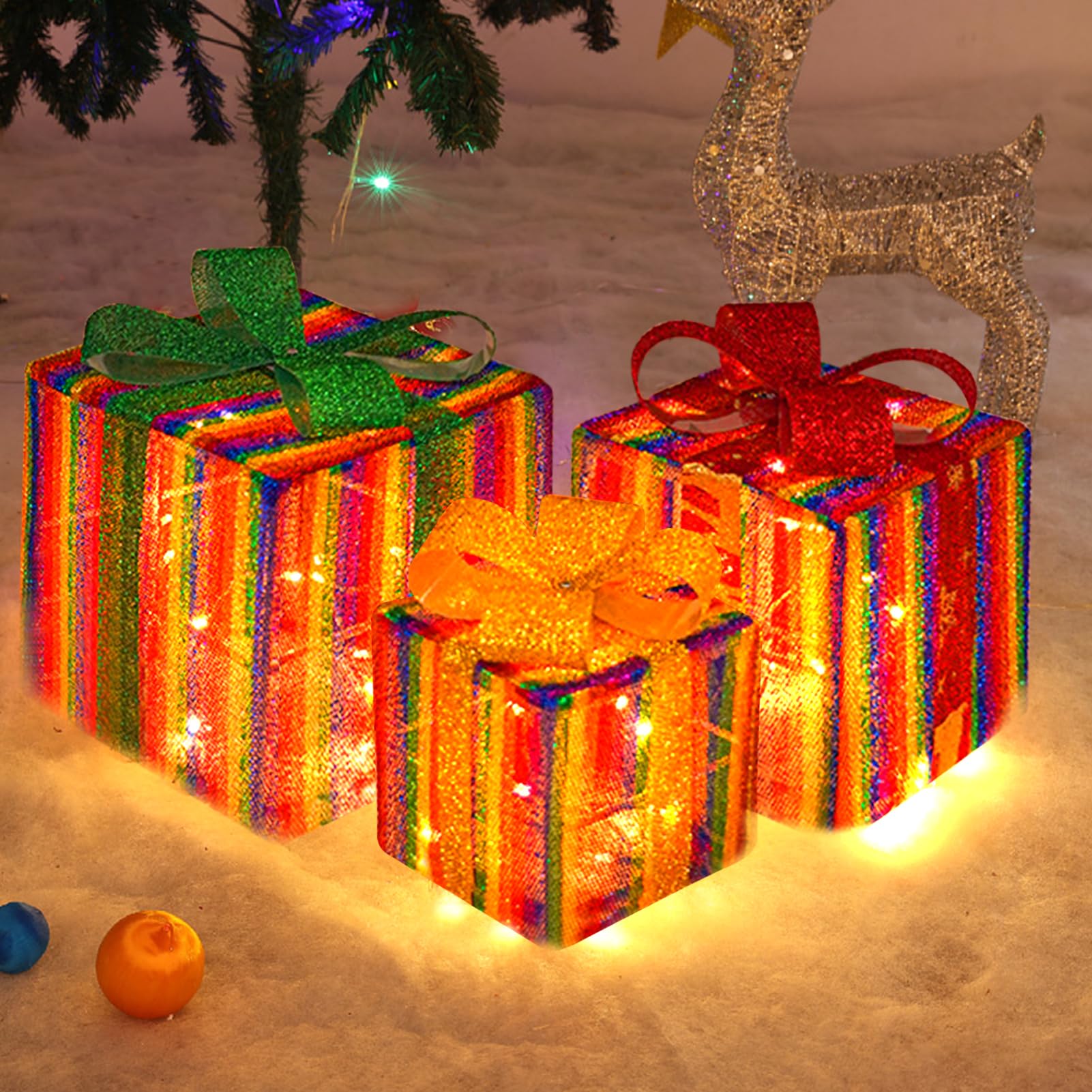 Amazon | ZOLi クリスマスギフトボックスライト 3個セット