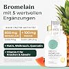 Bromelain High Dose 5000 FIP - 6-in-1 Pineapple Enzyme Complex with Papain Quercetin Frankincense Rutin & Vitamin C - 120 Gastric Juice-Resistant Capsules (2 Months) - Vegan & Made in Germany by COSPHERA