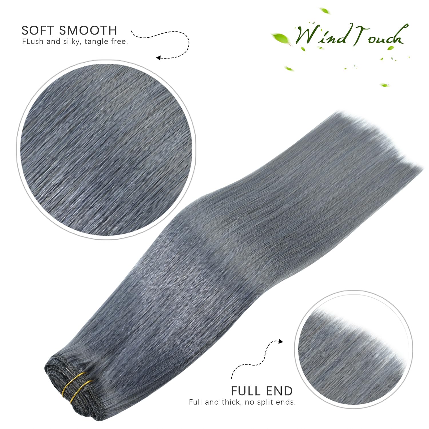 15 Inch Clip-In Human Hair Extensions, 7pcs 75g Silky Straight Remy HOUSE OF HAIR LA main image 4