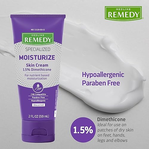 Miniatura 4 de Medline Remedy Crema especializada para la piel (tubo de 2 onzas), perfumada, 1.5% de dimeticona, hidratante nutritiva para piel seca, sin sulfatos,