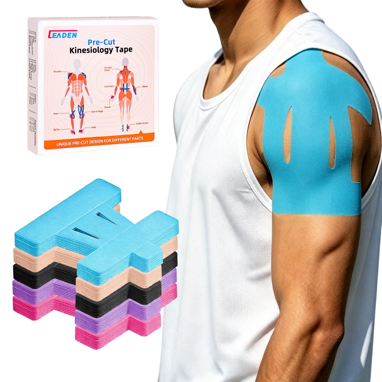 Cinta de kinesiología precortada para hombro