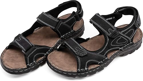 Miniatura 7 de Jousen Men's Sandals Leather Open Toe Beach Sandal Outdoor Summer Sport Sandals